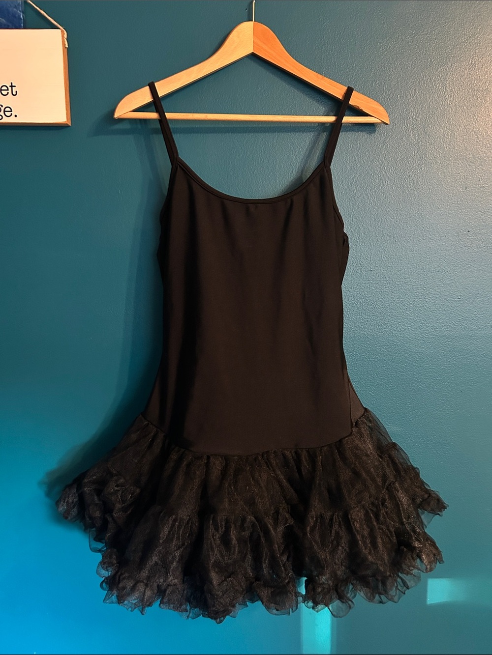 Black Ruffled Tulle Slip Dress - Women